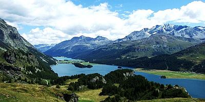 Silsersee, Graubünden region in Switzerland, Europe. 