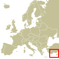 Map of Cyprus in Europe