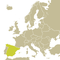 Map of Spain in Europe