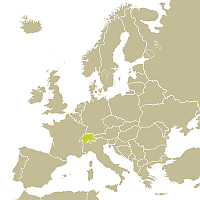 Map of Switzerland in Europe
