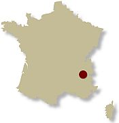 Map of France showing the location of the Snowshoeing in the Southern French Alps Guided walking holiday