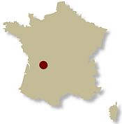 Map of France showing the location of the Dordogne Plus Beaux Villages Walk Self-guided walking holiday