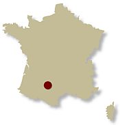 Map of France showing the location of the Tarn vineyards & villages Guided walking holiday