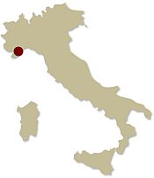 Map of Italy showing the location of the Walking the Trails of Liguria Guided walking holiday
