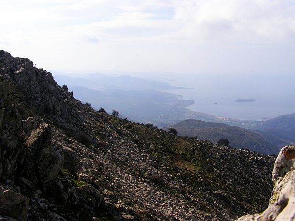 View from the top of mount Lepetymnon. Lesvos Island