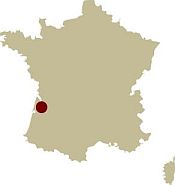 Map of France showing the location of the Bordeaux: Between prestigious vineyards and Gironde’s Estuary Self-guided walking holiday