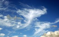 Beautiful formation of thin clouds in a blue sky