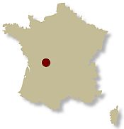 Map of France showing the location of the Dordogne Trails Mixed walking holiday