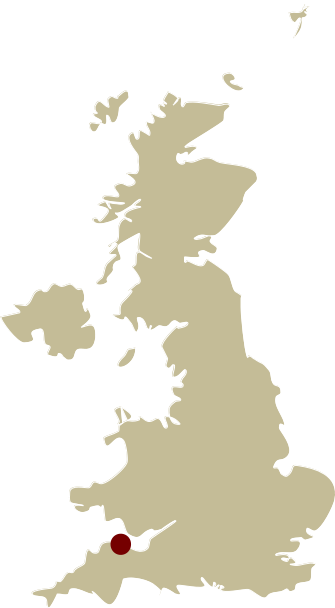 Map of England showing the location of the Exmoor luxury walking holiday on the Coast Path Self-guided walking holiday