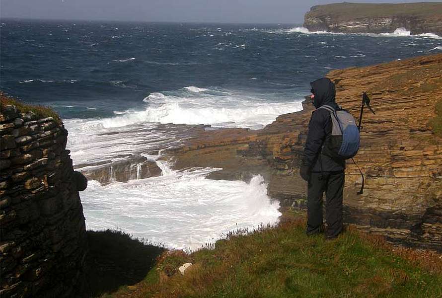 Hiker admiring the sea