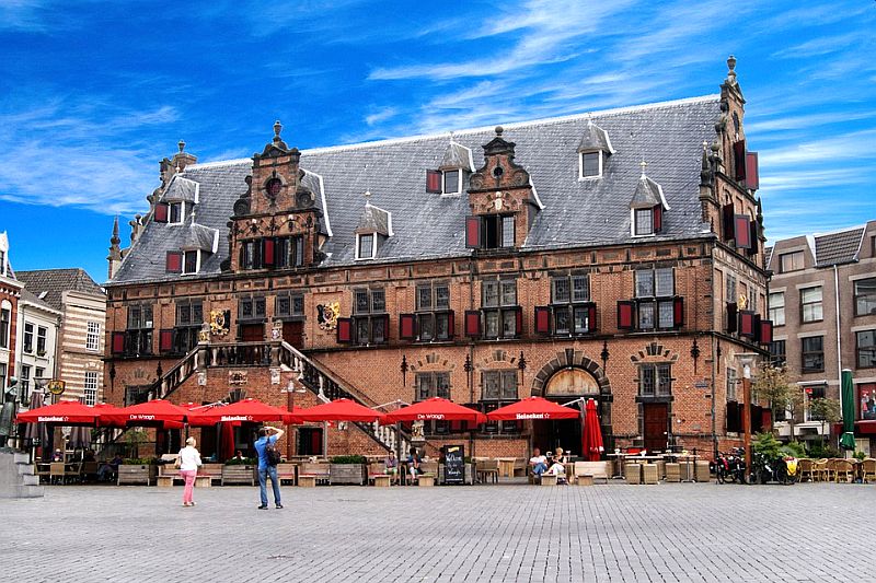 The city of Nijmegen has various beautiful historic buildings such as this one at the market Historic building at the city market in Nijmegen