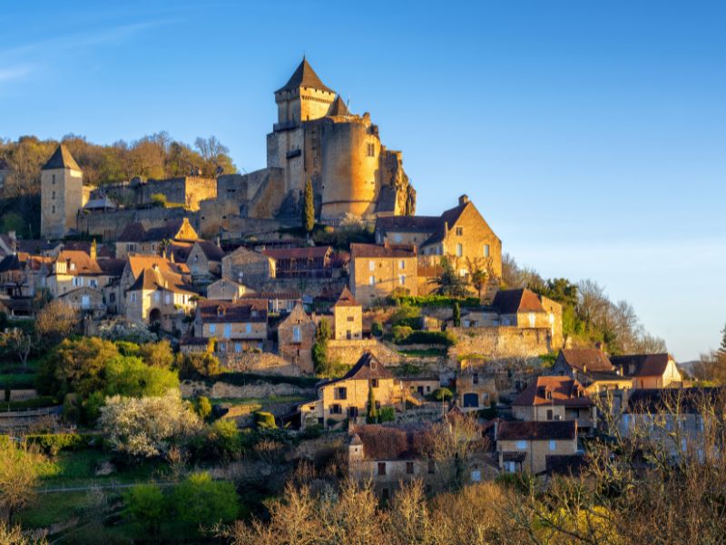 Medieval hilltop village Castelnaud-la-Chapelle in the Dordogne region