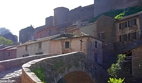 The old centre of Albi with buildings made from pinkish stone