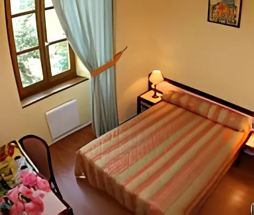 Hotel bedroom with double bed
